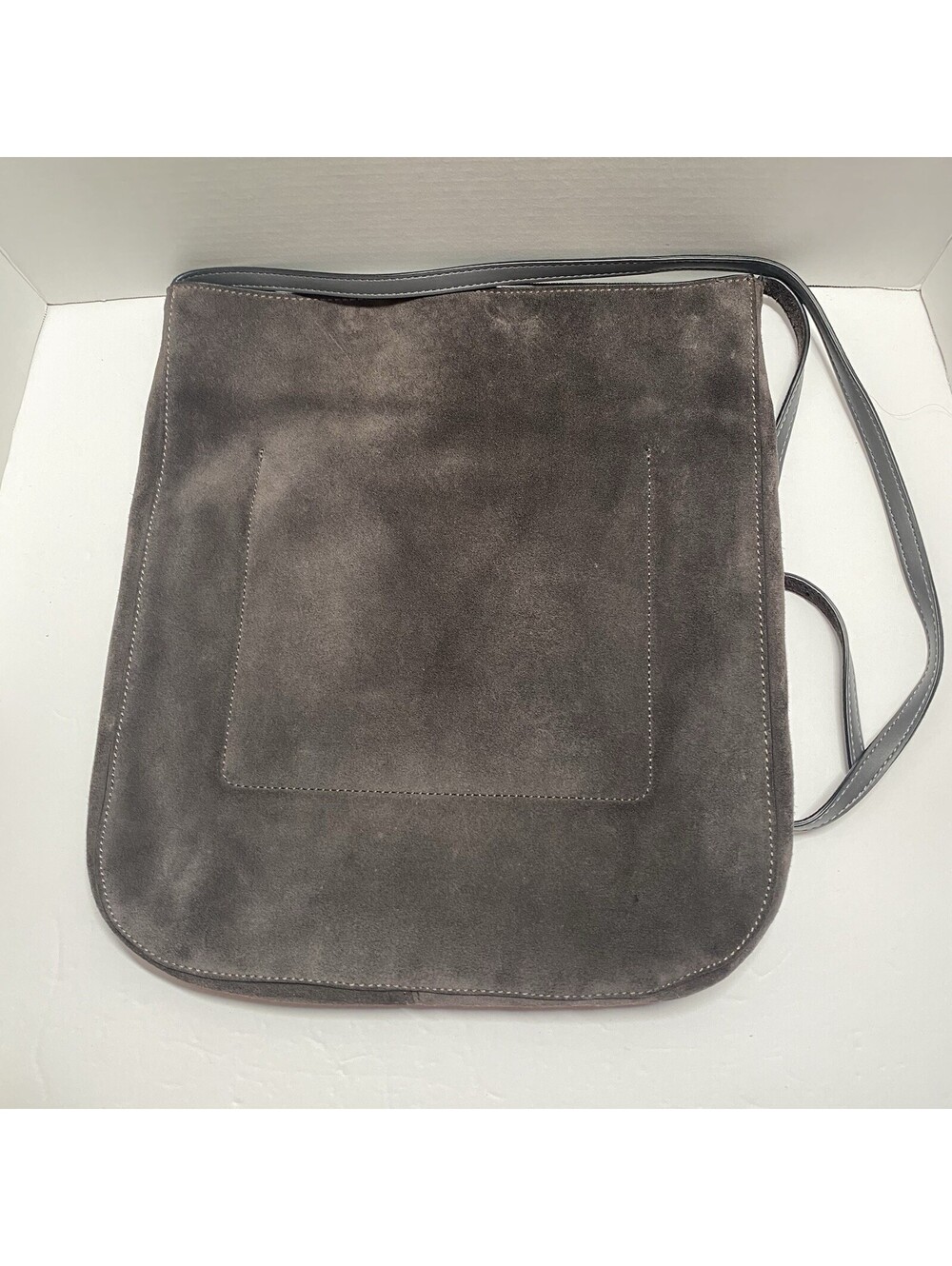 $250 Banana republic LEATHER BRAID STRAP HOBO BAG suede chocolate purse